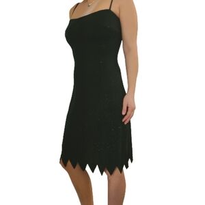 TADASHI Shoji strap black dress with beads